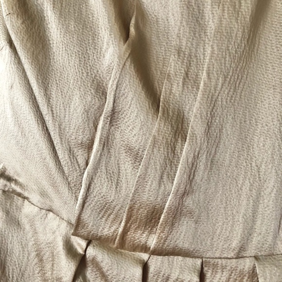 Banana Republic gold silk cocktail dress with pockets, 4 - Picture 7 of 14